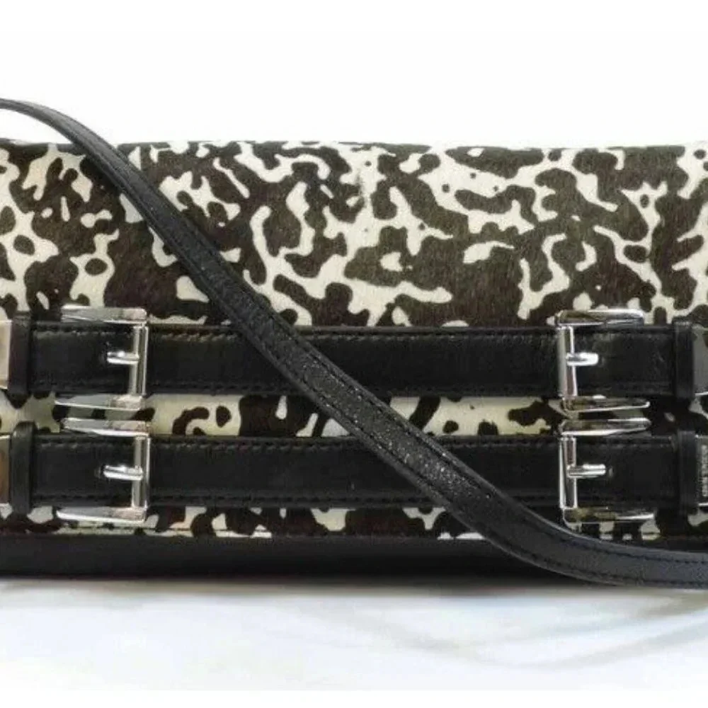 Michael Kors Haircalf Leather Robin Convertible Clutch/Shoulder Bag/Handbag